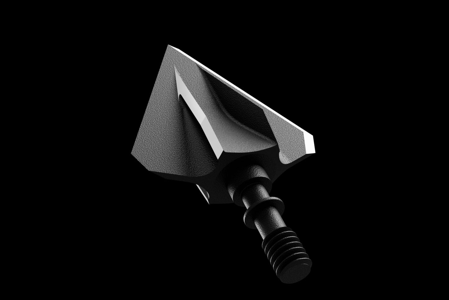 A black Katana 200 grain 2-blade fixed broadhead against a black background.