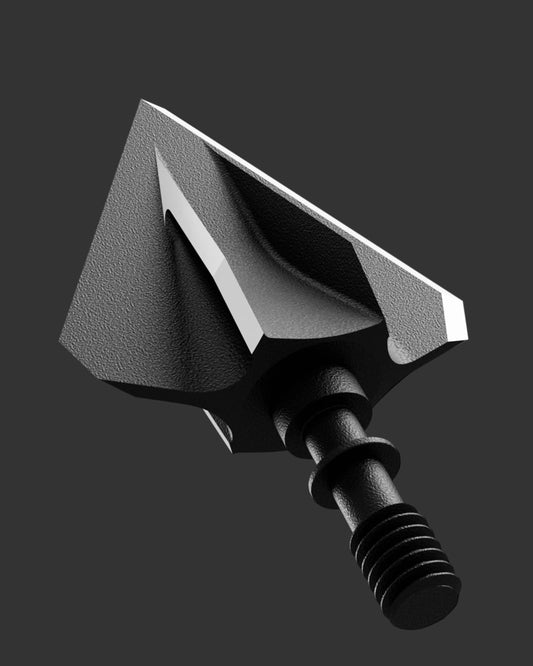 A black Katana 200 grain 2-blade fixed broadhead against a black background.