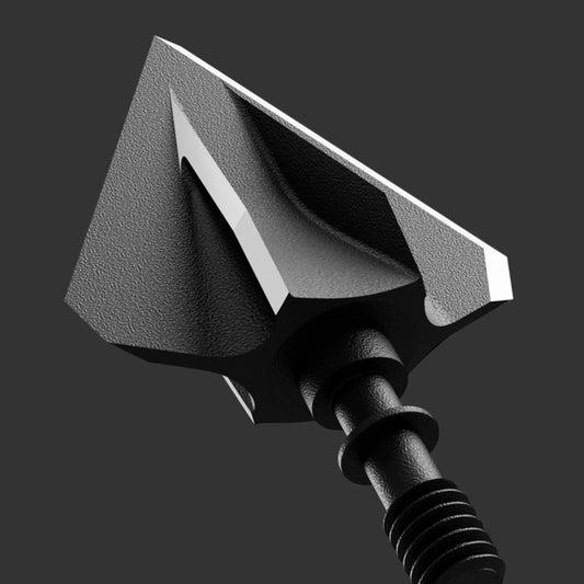 A black Katana 200 grain 2-blade fixed broadhead against a black background.