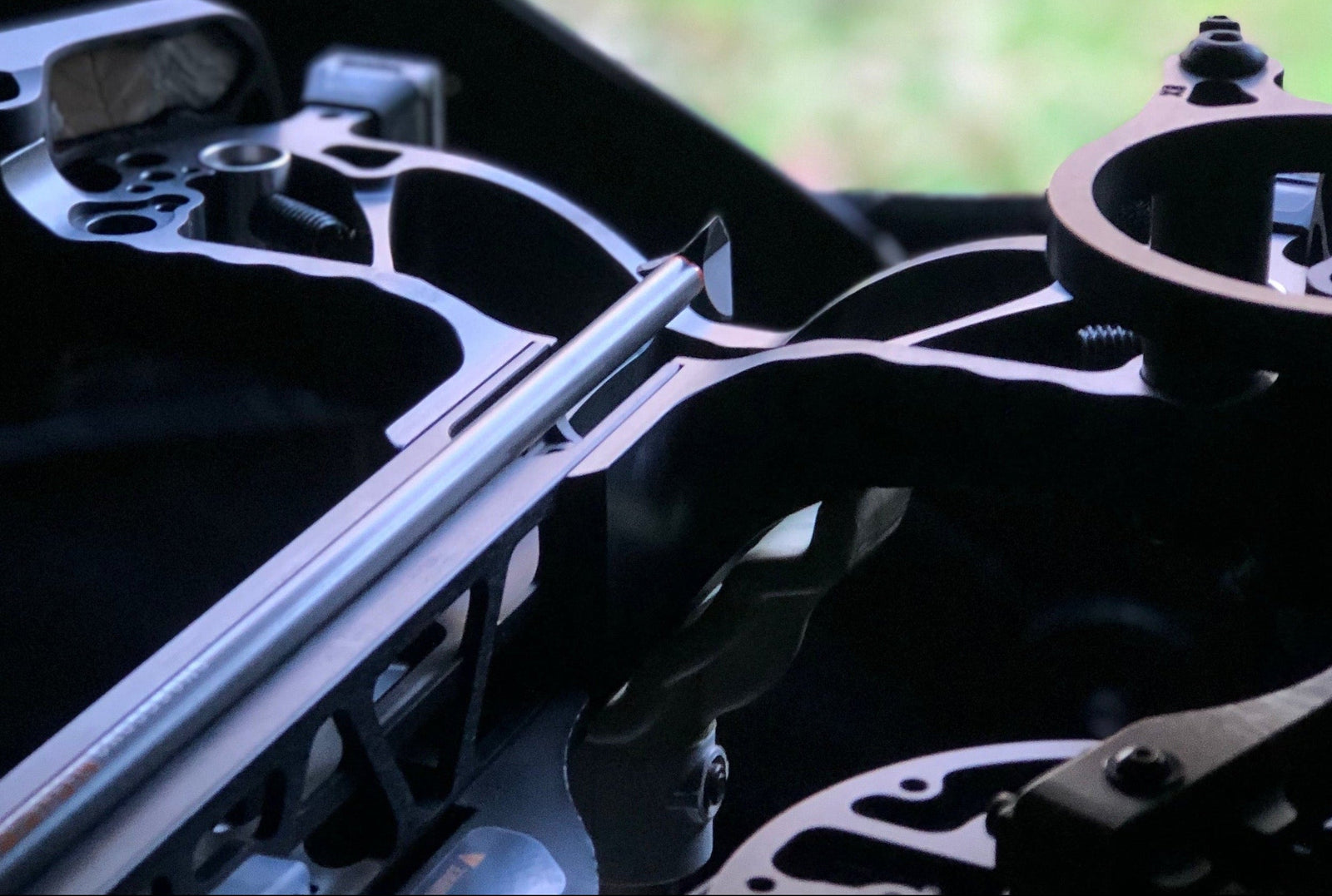 crossbow rested on uneven surface